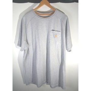 CARHARTT GRAY MEN'S RELAXED FIT HEAVY COTTON SHORT-SLEEVE POCKET T-SHIRT SZ 2 XL